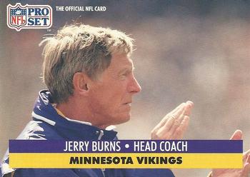 Jerry Burns Minnesota Vikings 1991 Pro set NFL #225